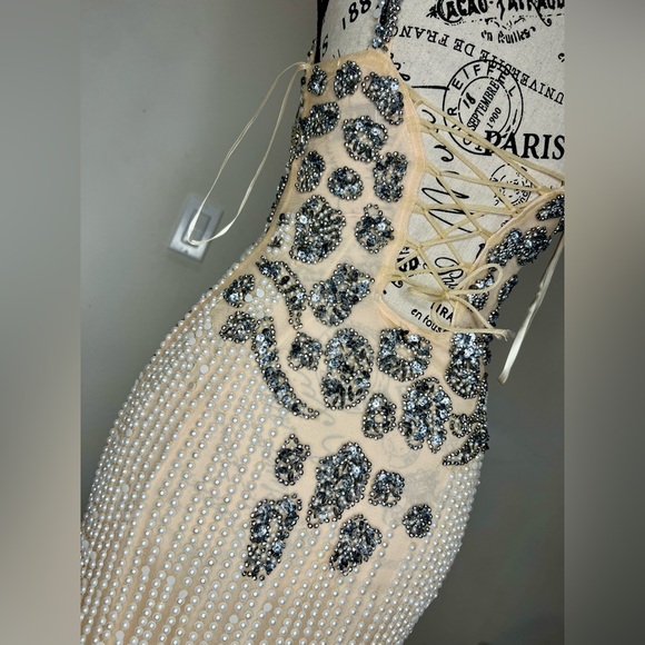Musani Gold Beaded Evening Gown - Picture 8 of 11